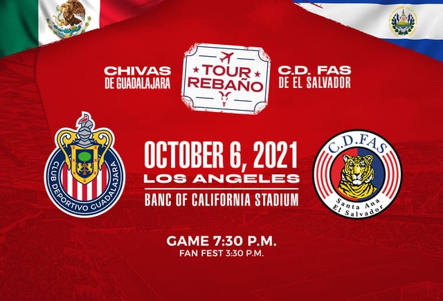 Chivas de Guadalajara y C.D. FAS se enfrentarán en el estadio Banc Of California el 6 de octubre