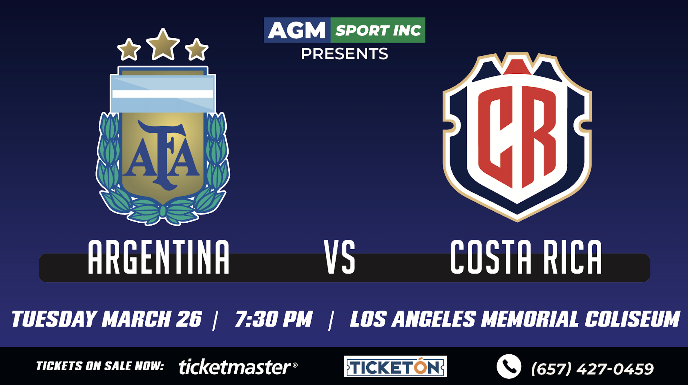 ARGENTINA VS COSTA RICA AT THE LA MEMORIAL COLISEUM