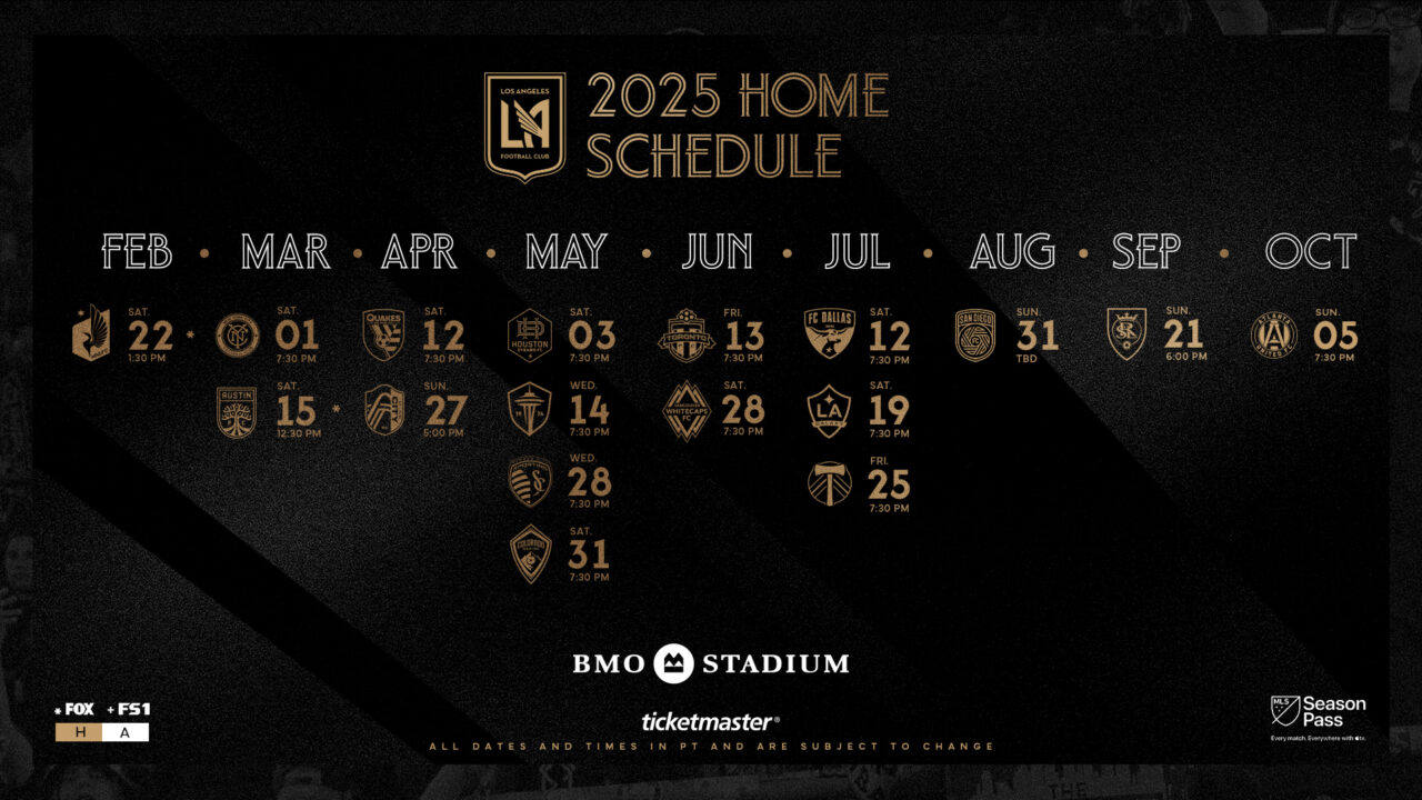 LAFC Announces 2025 Regular Season ScheduleBMO Stadium